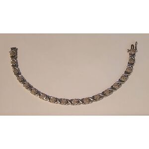 NEW~1.5 Ct Flower Cluster Station Link Genuine Diamond Tennis Bracelet